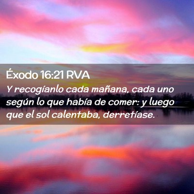 Picture 02 - Éxodo 16:21 RVA - Y recogíanlo cada mañana, cada uno según lo - Bible Verse Picture