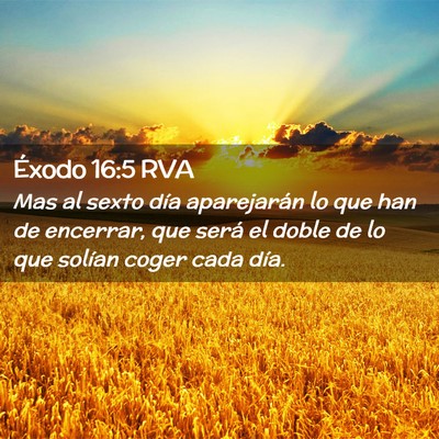 Picture 02 - Éxodo 16:5 RVA - Mas al sexto día aparejarán lo que han de - Bible Verse Picture