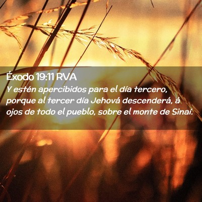 Picture 02 - Éxodo 19:11 RVA - Y estén apercibidos para el día tercero, porque - Bible Verse Picture