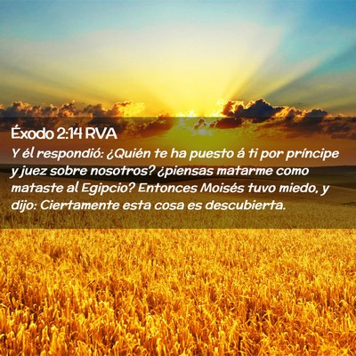 Picture 02 - Éxodo 2:14 RVA - Y él respondió: ¿Quién te ha puesto á ti por - Bible Verse Picture