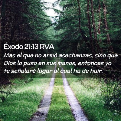 Picture 02 - Éxodo 21:13 RVA - Mas el que no armó asechanzas, sino que Dios lo - Bible Verse Picture