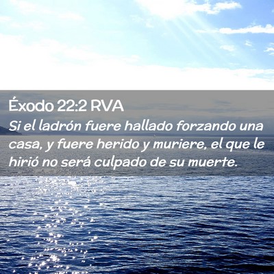 Picture 02 - Éxodo 22:2 RVA - Si el ladrón fuere hallado forzando una casa, y - Bible Verse Picture
