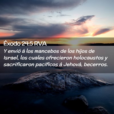 Picture 02 - Éxodo 24:5 RVA - Y envió á los mancebos de los hijos de Israel, - Bible Verse Picture