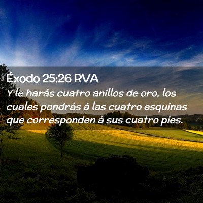 Picture 02 - Éxodo 25:26 RVA - Y le harás cuatro anillos de oro, los cuales - Bible Verse Picture