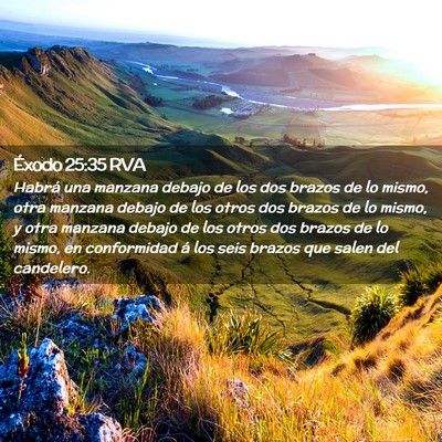 Picture 02 - Éxodo 25:35 RVA - Habrá una manzana debajo de los dos brazos de lo - Bible Verse Picture