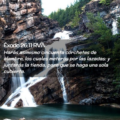 Picture 02 - Éxodo 26:11 RVA - Harás asimismo cincuenta corchetes de alambre, - Bible Verse Picture
