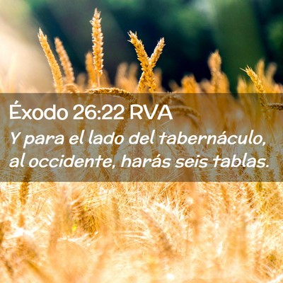Picture 02 - Éxodo 26:22 RVA - Y para el lado del tabernáculo, al occidente, - Bible Verse Picture
