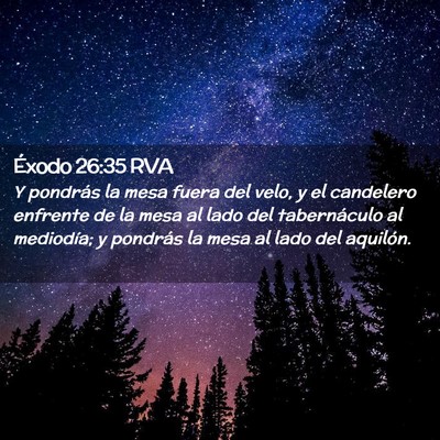 Picture 02 - Éxodo 26:35 RVA - Y pondrás la mesa fuera del velo, y el candelero - Bible Verse Picture