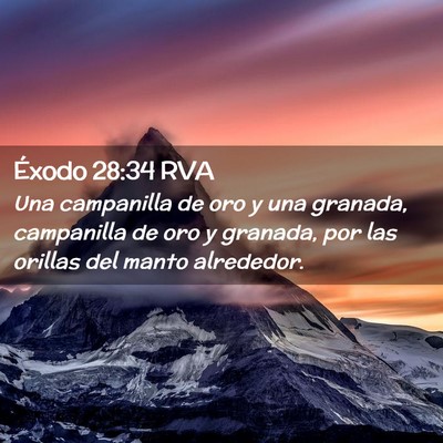Picture 02 - Éxodo 28:34 RVA - Una campanilla de oro y una granada, campanilla - Bible Verse Picture