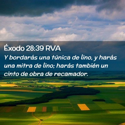 Picture 02 - Éxodo 28:39 RVA - Y bordarás una túnica de lino, y harás una - Bible Verse Picture