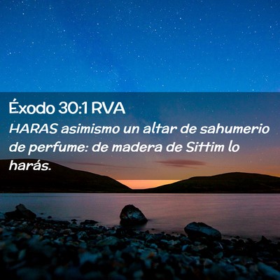 Picture 02 - Éxodo 30:1 RVA - HARAS asimismo un altar de sahumerio de perfume: - Bible Verse Picture