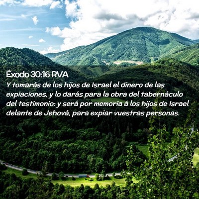 Picture 02 - Éxodo 30:16 RVA - Y tomarás de los hijos de Israel el dinero de - Bible Verse Picture