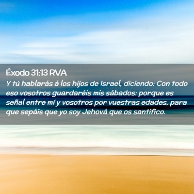 Picture 02 - Éxodo 31:13 RVA - Y tú hablarás á los hijos de Israel, diciendo: - Bible Verse Picture