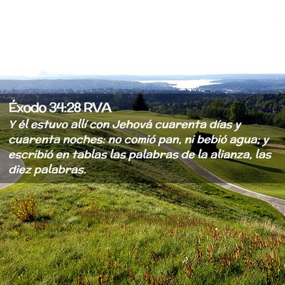 Picture 02 - Éxodo 34:28 RVA - Y él estuvo allí con Jehová cuarenta días y - Bible Verse Picture
