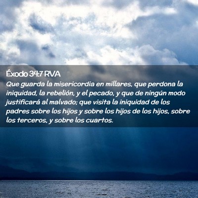 Picture 02 - Éxodo 34:7 RVA - Que guarda la misericordia en millares, que - Bible Verse Picture