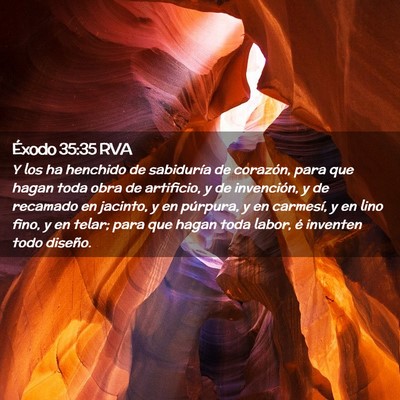 Picture 02 - Éxodo 35:35 RVA - Y los ha henchido de sabiduría de corazón, para - Bible Verse Picture