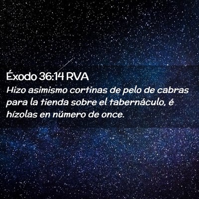 Picture 02 - Éxodo 36:14 RVA - Hizo asimismo cortinas de pelo de cabras para la - Bible Verse Picture