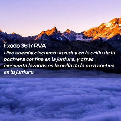 Picture 02 - Éxodo 36:17 RVA - Hizo además cincuenta lazadas en la orilla de la - Bible Verse Picture