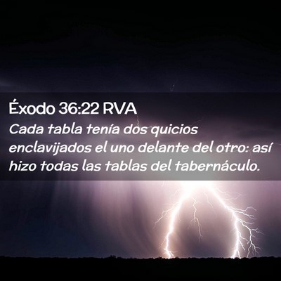 Picture 02 - Éxodo 36:22 RVA - Cada tabla tenía dos quicios enclavijados el uno - Bible Verse Picture