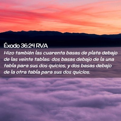 Picture 02 - Éxodo 36:24 RVA - Hizo también las cuarenta basas de plata debajo - Bible Verse Picture
