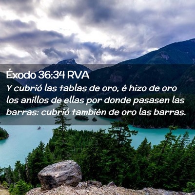 Picture 02 - Éxodo 36:34 RVA - Y cubrió las tablas de oro, é hizo de oro los - Bible Verse Picture