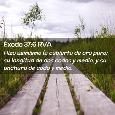 Picture 02 - Éxodo 37:6 RVA - Hizo asimismo la cubierta de oro puro: su - Bible Verse Picture