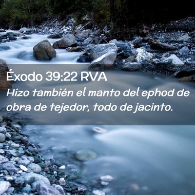 Picture 02 - Éxodo 39:22 RVA - Hizo también el manto del ephod de obra de - Bible Verse Picture