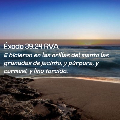 Picture 02 - Éxodo 39:24 RVA - E hicieron en las orillas del manto las granadas - Bible Verse Picture