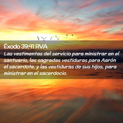 Picture 02 - Éxodo 39:41 RVA - Las vestimentas del servicio para ministrar en el - Bible Verse Picture
