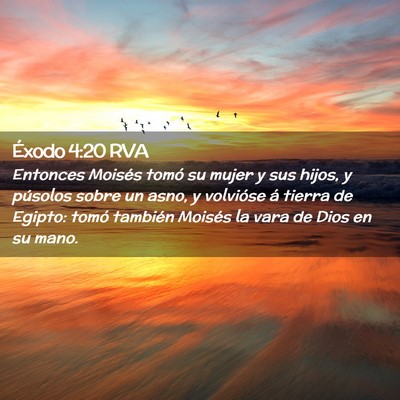 Picture 02 - Éxodo 4:20 RVA - Entonces Moisés tomó su mujer y sus hijos, y - Bible Verse Picture