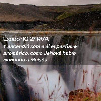 Picture 02 - Éxodo 40:27 RVA - Y encendió sobre él el perfume aromático; como - Bible Verse Picture