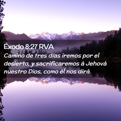 Picture 02 - Éxodo 8:27 RVA - Camino de tres días iremos por el desierto, y - Bible Verse Picture