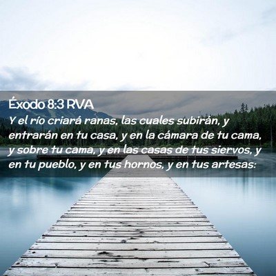 Picture 02 - Éxodo 8:3 RVA - Y el río criará ranas, las cuales subirán, y - Bible Verse Picture