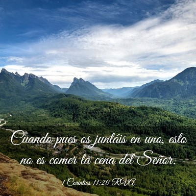 Picture 03 - 1 Corintios 11:20 RVA - Cuando pues os juntáis en uno, esto no es comer - Bible Verse Picture
