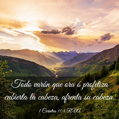 Picture 03 - 1 Corintios 11:4 RVA - Todo varón que ora ó profetiza cubierta la - Bible Verse Picture