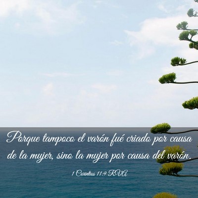 Picture 03 - 1 Corintios 11:9 RVA - Porque tampoco el varón fué criado por causa de - Bible Verse Picture