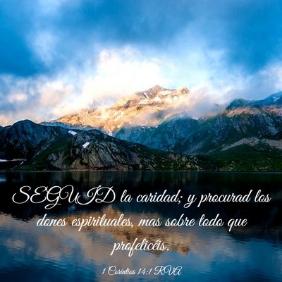 Picture 03 - 1 Corintios 14:1 RVA - SEGUID la caridad; y procurad los dones - Bible Verse Picture