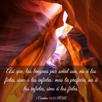 Picture 03 - 1 Corintios 14:22 RVA - Así que, las lenguas por señal son, no á los - Bible Verse Picture