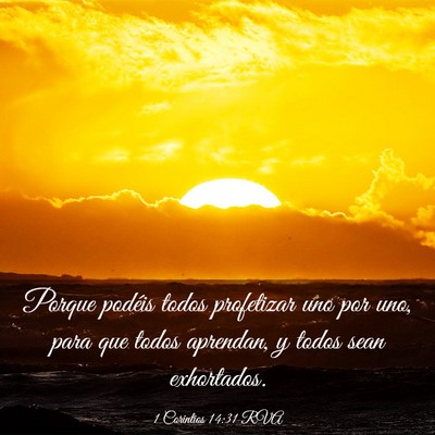 Picture 03 - 1 Corintios 14:31 RVA - Porque podéis todos profetizar uno por uno, para - Bible Verse Picture