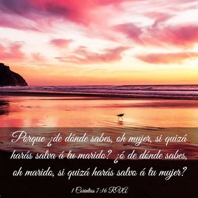 Picture 03 - 1 Corintios 7:16 RVA - Porque ¿de dónde sabes, oh mujer, si quizá - Bible Verse Picture