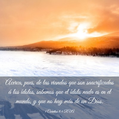 Picture 03 - 1 Corintios 8:4 RVA - Acerca, pues, de las viandas que son - Bible Verse Picture