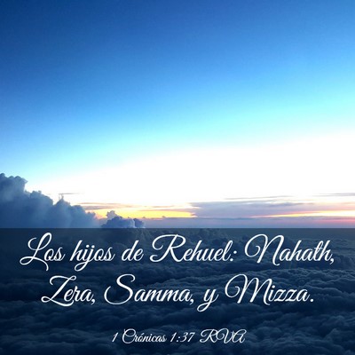Picture 03 - 1 Crónicas 1:37 RVA - Los hijos de Rehuel: Nahath, Zera, Samma, y - Bible Verse Picture