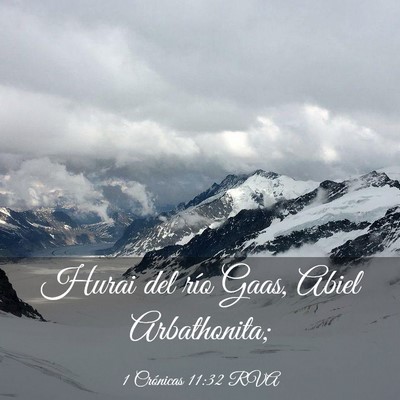 Picture 03 - 1 Crónicas 11:32 RVA - Hurai del río Gaas, Abiel - Bible Verse Picture