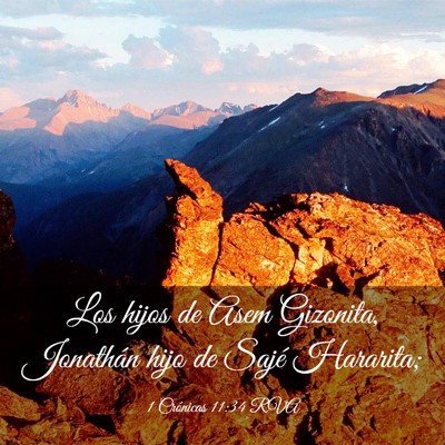 Picture 03 - 1 Crónicas 11:34 RVA - Los hijos de Asem Gizonita, Jonathán hijo de - Bible Verse Picture