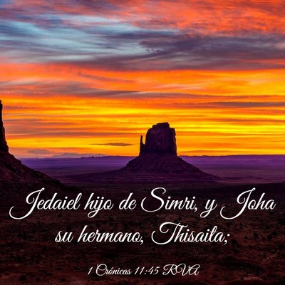 Picture 03 - 1 Crónicas 11:45 RVA - Jedaiel hijo de Simri, y Joha su hermano, - Bible Verse Picture