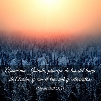 Picture 03 - 1 Crónicas 12:27 RVA - Asimismo Joiada, príncipe de los del linaje de - Bible Verse Picture