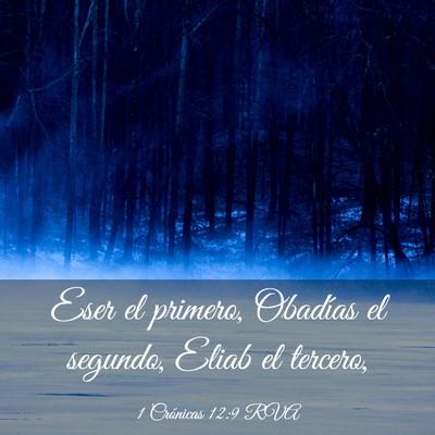 Picture 03 - 1 Crónicas 12:9 RVA - Eser el primero, Obadías el segundo, Eliab el - Bible Verse Picture