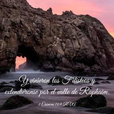 Picture 03 - 1 Crónicas 14:9 RVA - Y vinieron los Filisteos y extendiéronse por el - Bible Verse Picture