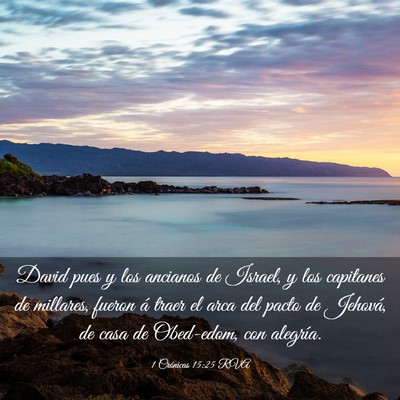 Picture 03 - 1 Crónicas 15:25 RVA - David pues y los ancianos de Israel, y los - Bible Verse Picture
