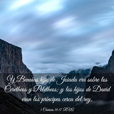 Picture 03 - 1 Crónicas 18:17 RVA - Y Benaías hijo de Joiada era sobre los Ceretheos - Bible Verse Picture